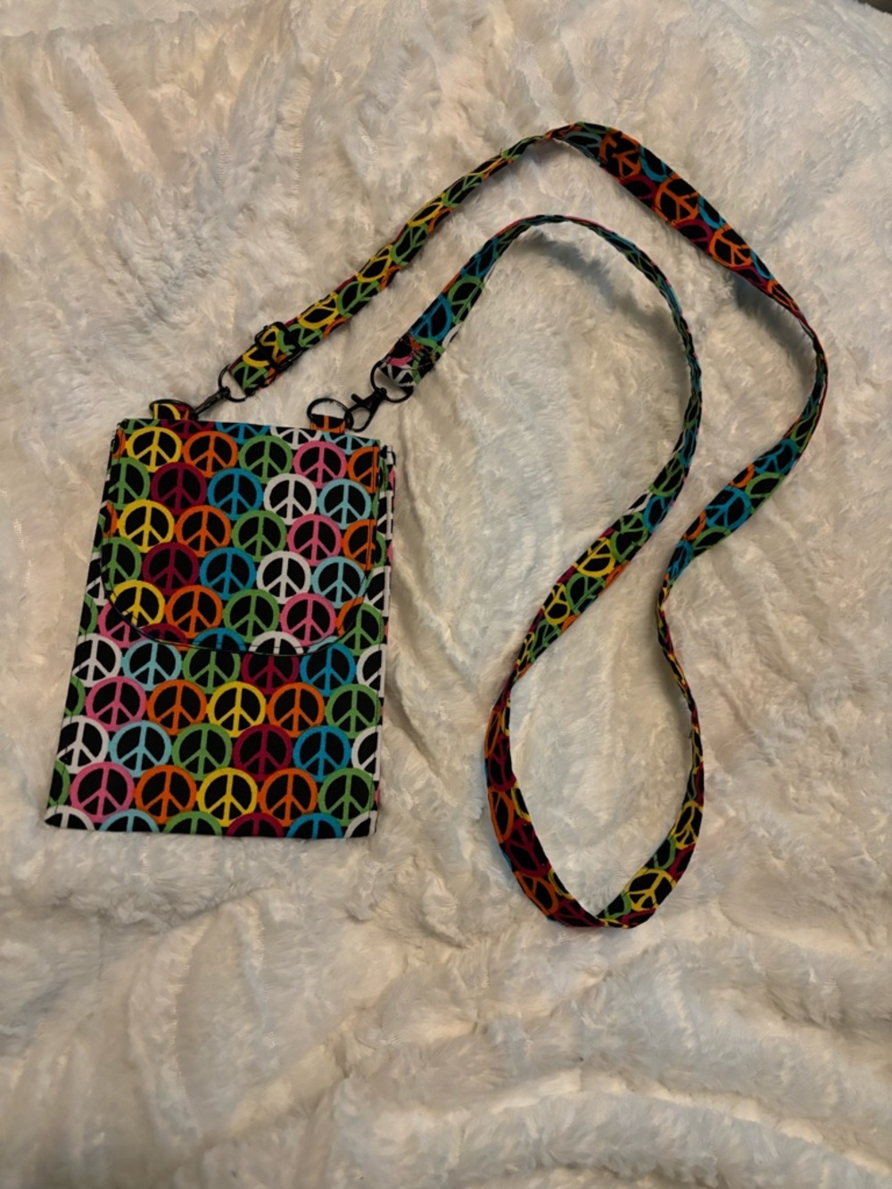 Peace Sign and Tie Dye Crossbody Purse Handmade